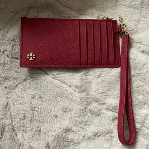 Small red wristlet/card wallet